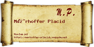 Márhoffer Placid névjegykártya